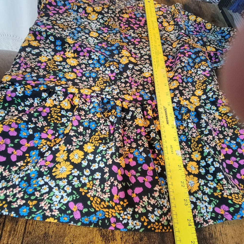 SHEIN Floral Print Peplum Women's Blouse - Black, Pink, Yellow, Blue Size Xl - Picture 7 of 7